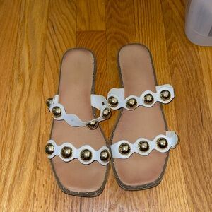 Madden Girl Gold Beaded Sandals